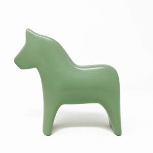 IKEA KLOTPLATAN Decoration Ceramic, Green Horse 7 "